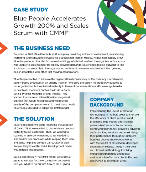 Blue People Accelerates Growth 200% and Scales Scrum with CMMI