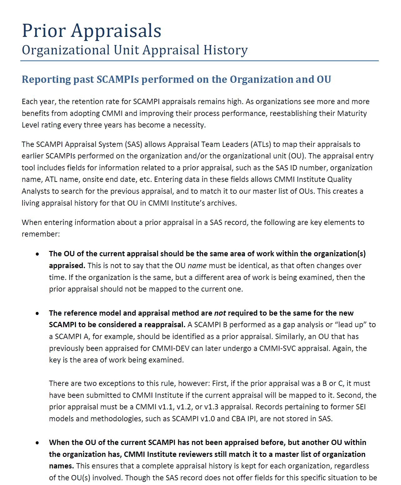 July 2018 Quality Tip - Prior Appraisals