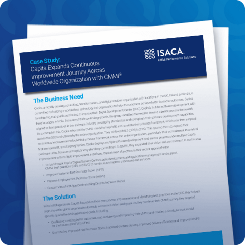 Capita Expands Continuous Improvement Journey Across Worldwide Organization with CMMI