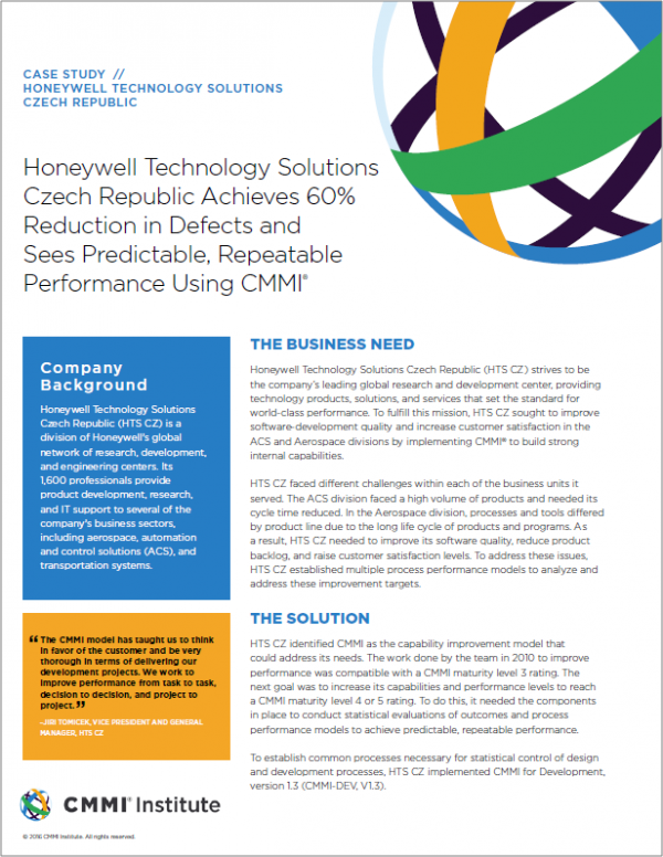 Honeywell Technology Solutions Czech Republic Achieves 60% Reduction in Defects and More