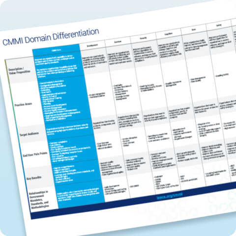 CMMI Domain Differentiation Grid