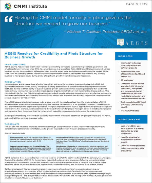 AEGIS Reaches for Credibility and Finds Structure for Business Growth