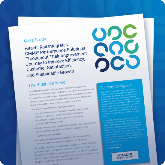 Hitachi Rail Integrates CMMI Throughout Their Improvement Journey to Improve Efficiency