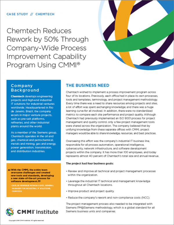 Chemtech Reduces Rework by 50% Through Company-Wide Process Improvement Capability Program