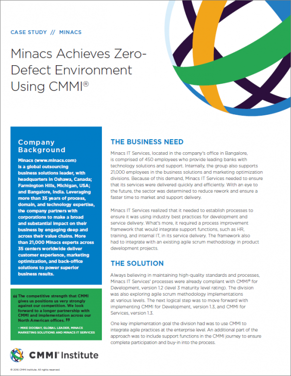 Minacs Achieves Zero-Defect Environment Using CMMI